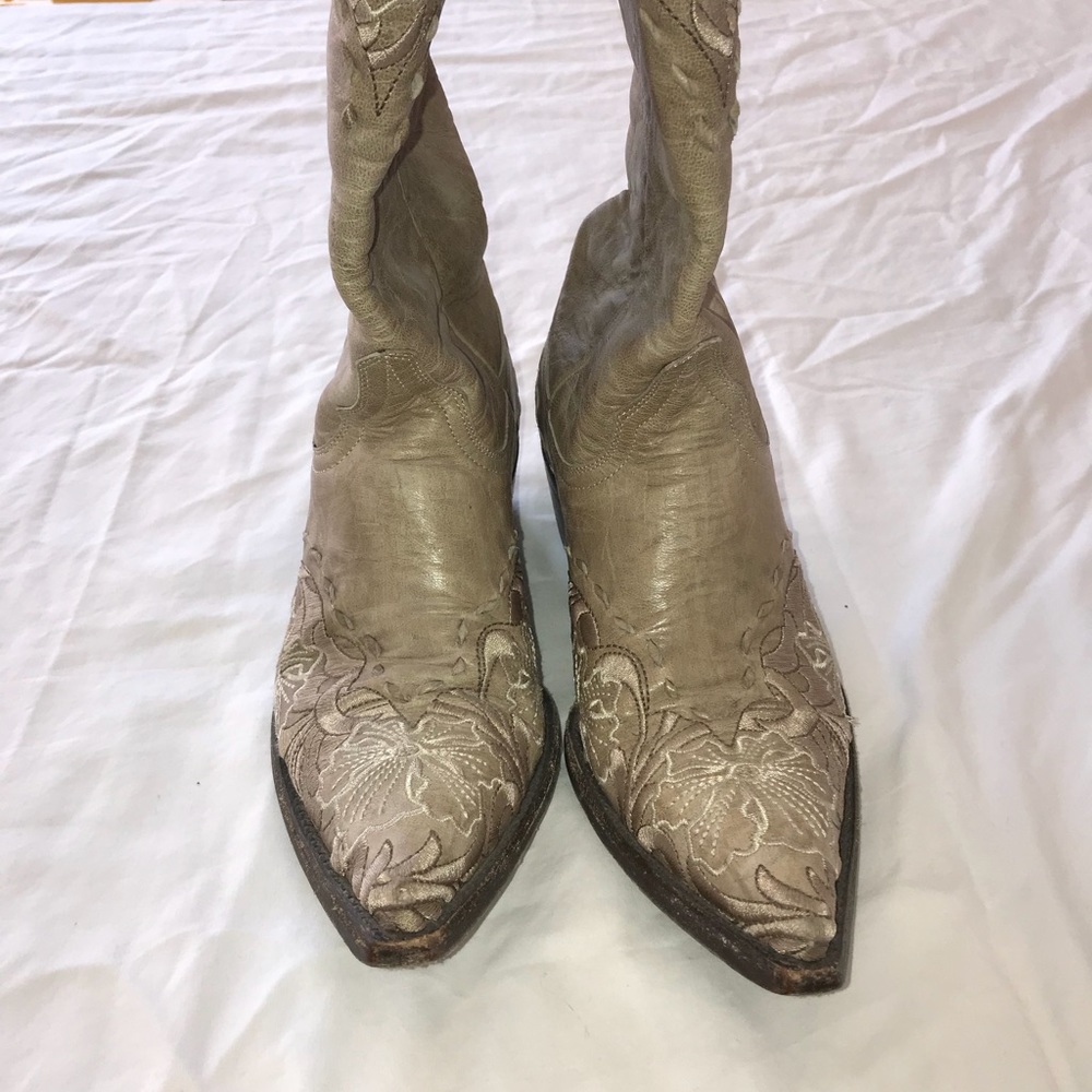 Womens Tan/white stitching Old Gringo cowboy boots